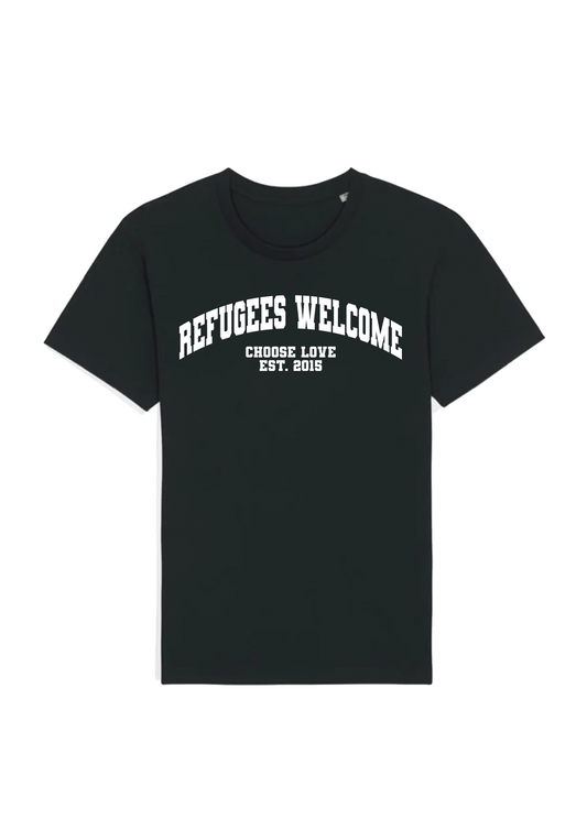 Refugees Welcome Black T-Shirt (adults)